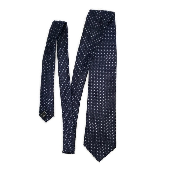 Jos A Bank signature Collection Mens blue tie, overlapping half circles in white - Picture 4 of 6